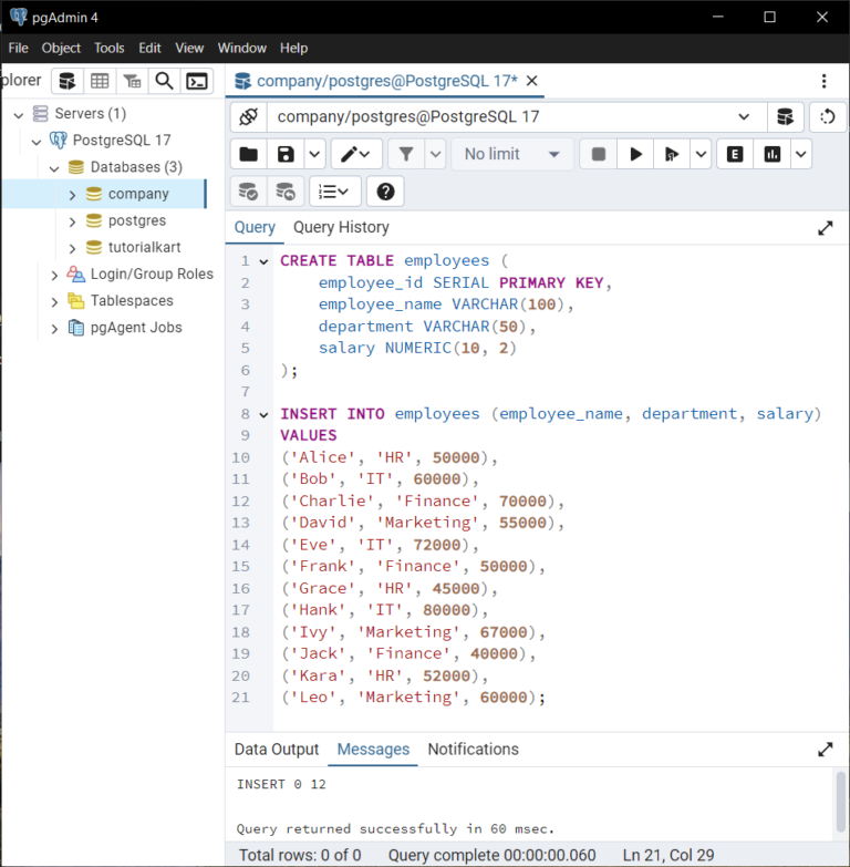 PostgreSQL - Select Top 10 Rows from Table