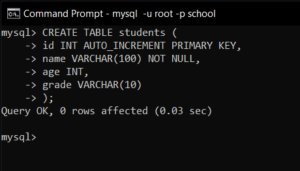 How to CREATE TABLE in MySQL Database