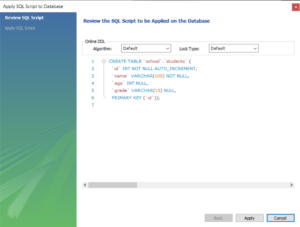 How to CREATE TABLE in MySQL Database