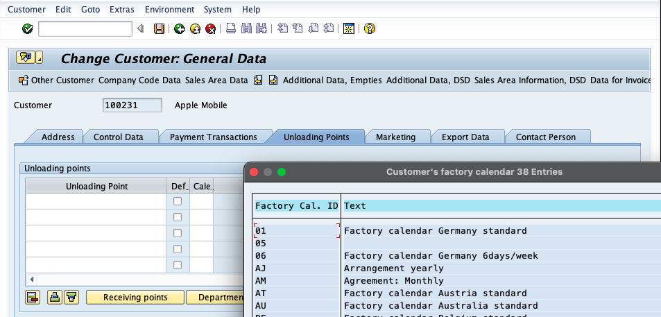 Assign the Calendar to the Customer Master