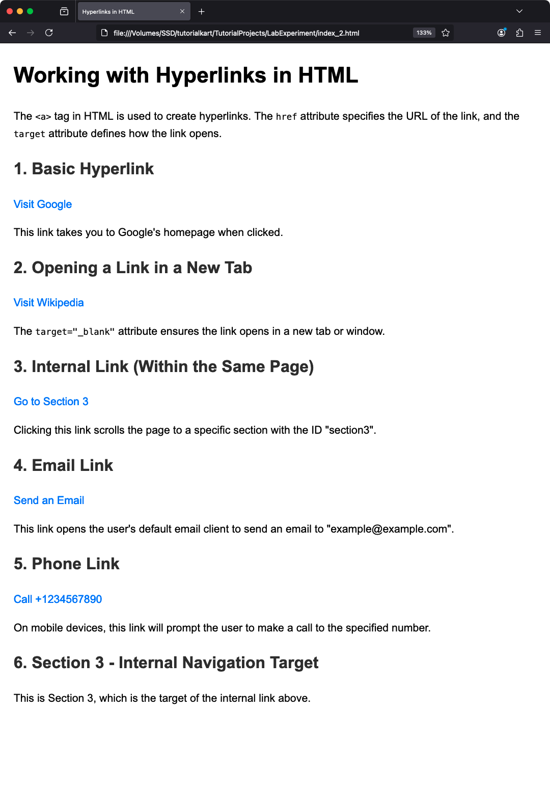 Lab Experiment: 1. Lists, Links, and Images