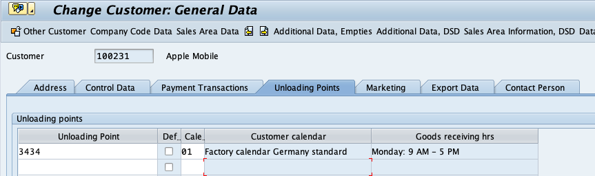 Configure Goods Receiving Hours in SAP