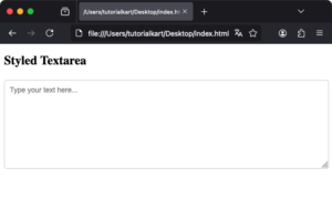 HTML textarea Tag