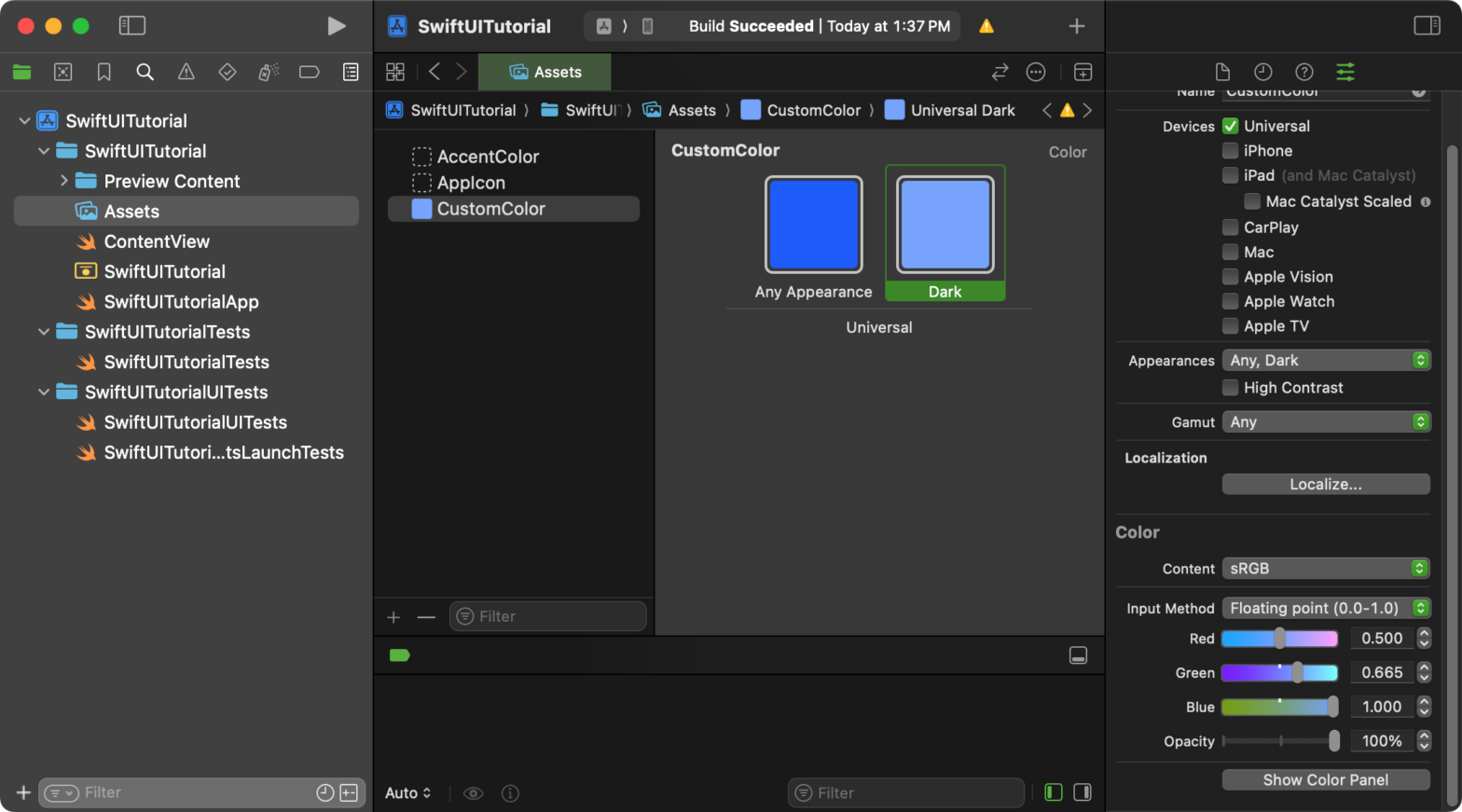 How to Add a Color to the Assets in SwiftUI? 6 Steps