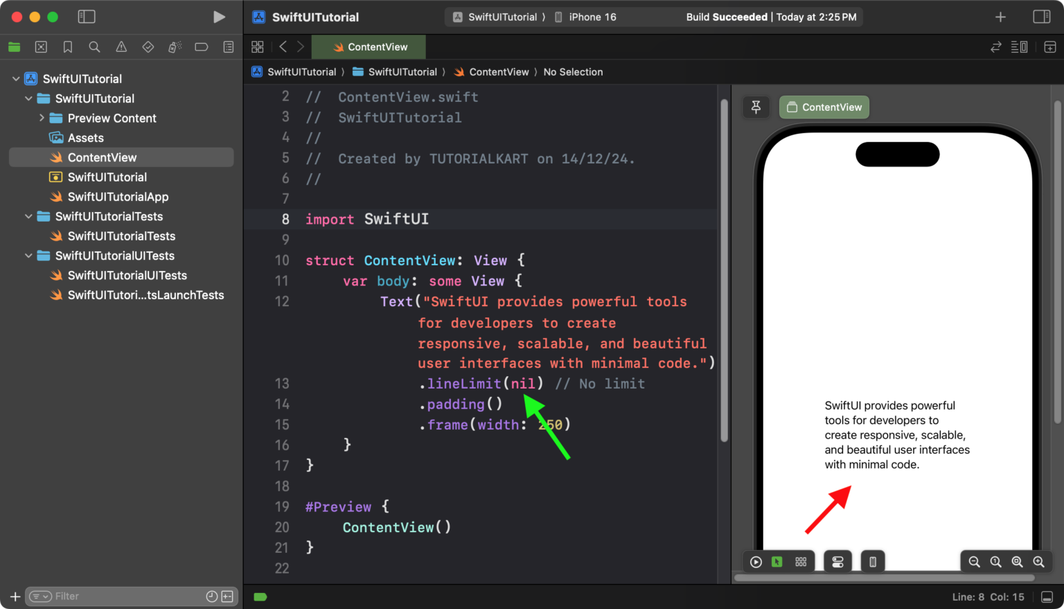 SwiftUI - Text Line Limit