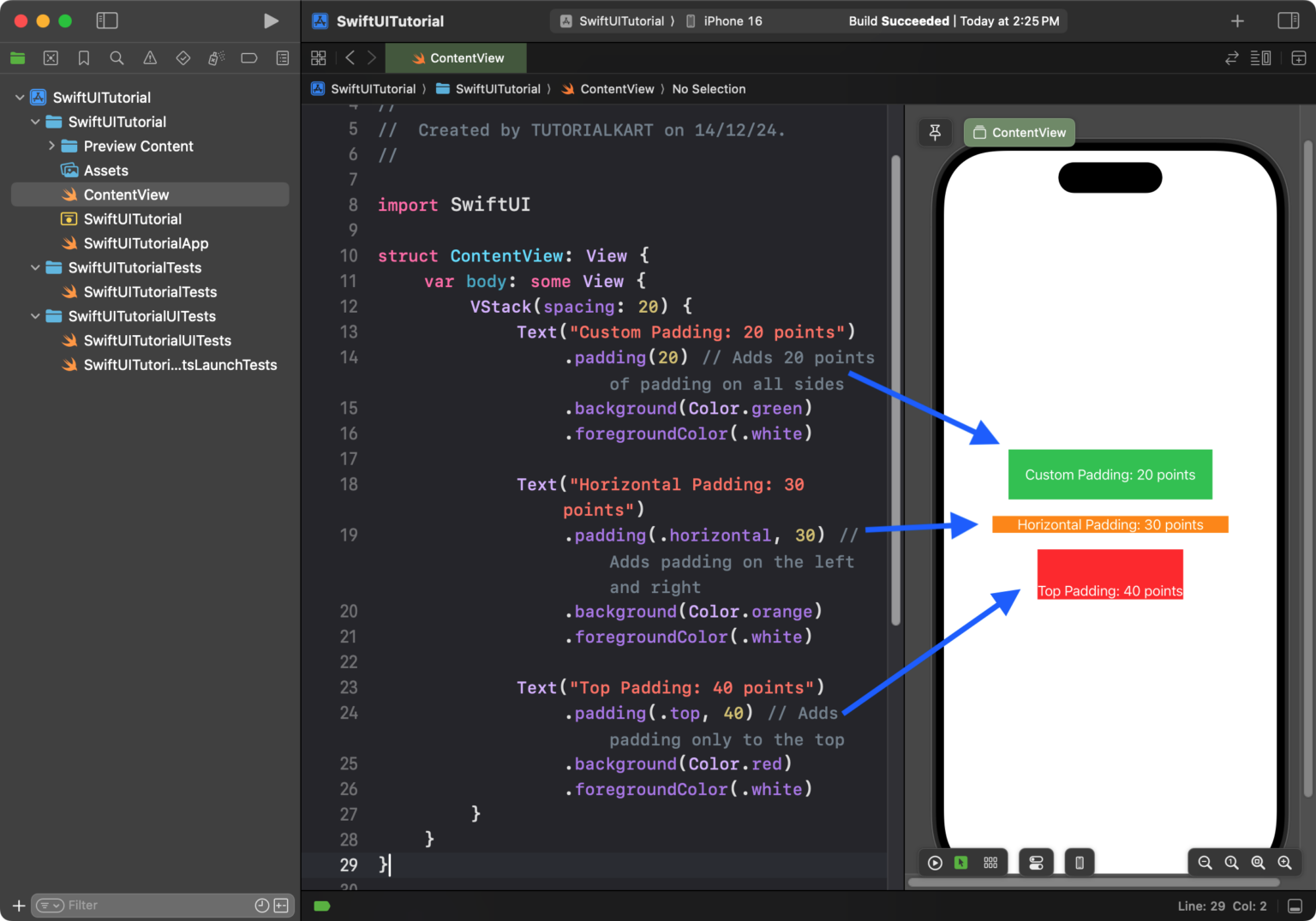 SwiftUI - Text Padding - Examples [2]
