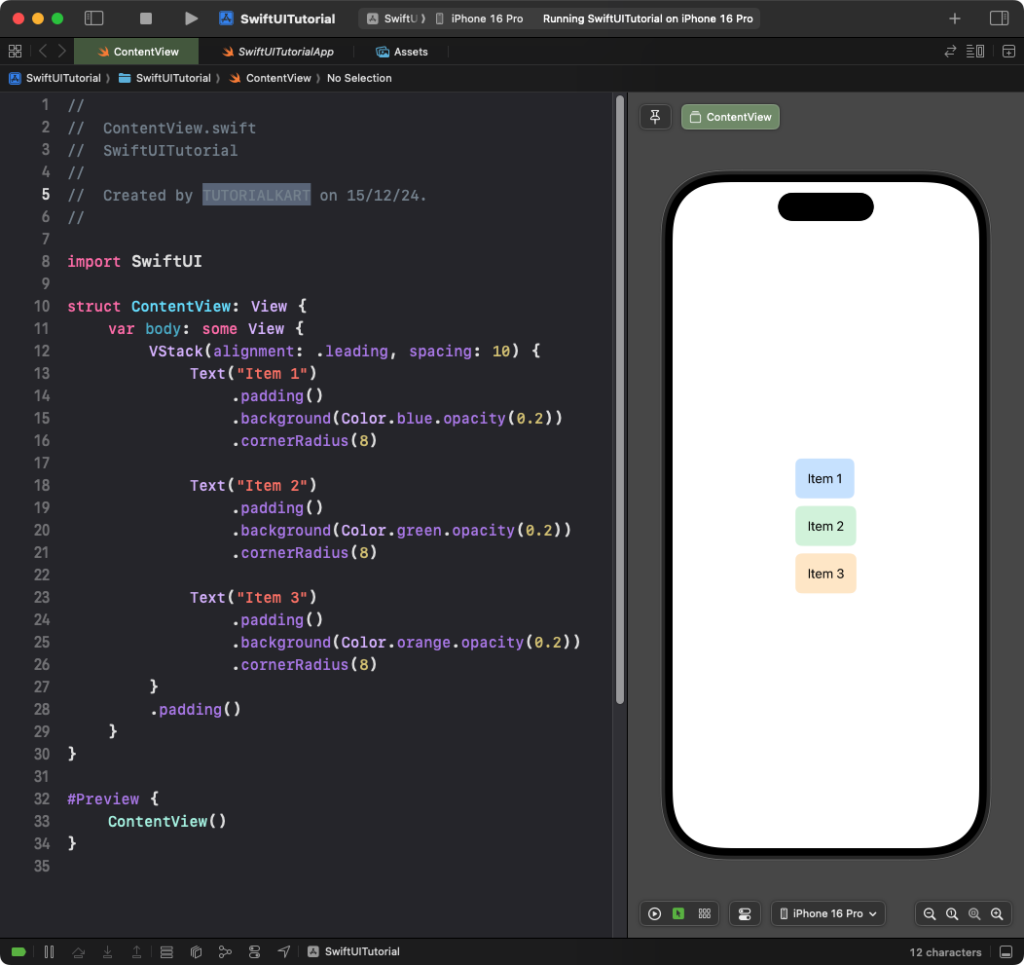 SwiftUI Stacks - HStack, VStack, ZStack - Examples [3]