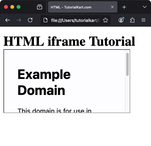 HTML Iframes Example