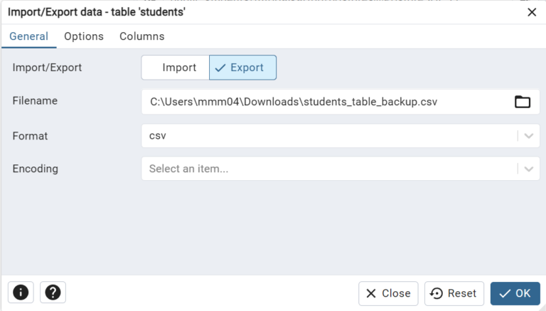 How to Export a Table in pgAdmin 4