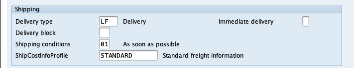 Assign Delivery Types to Sales Document Types