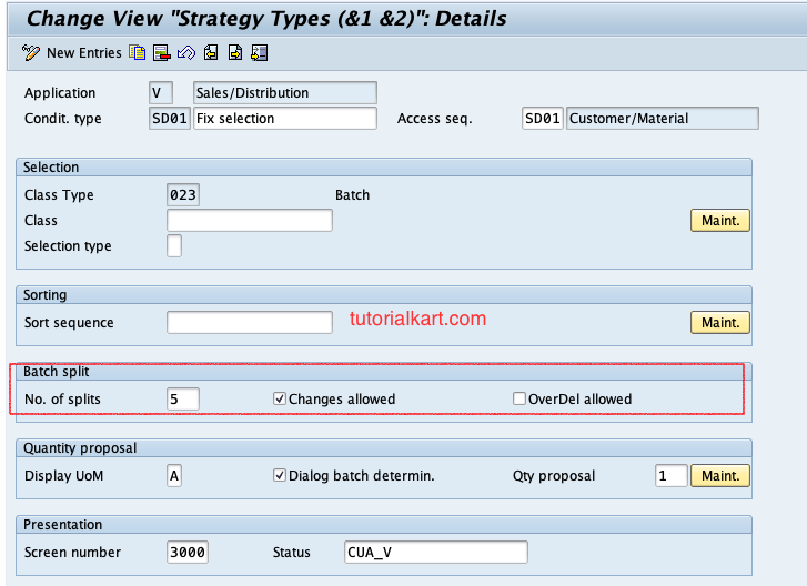 Configuration for Batch Split in SAP