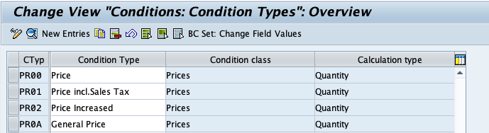 Define Condition Types using V/6 Tcode