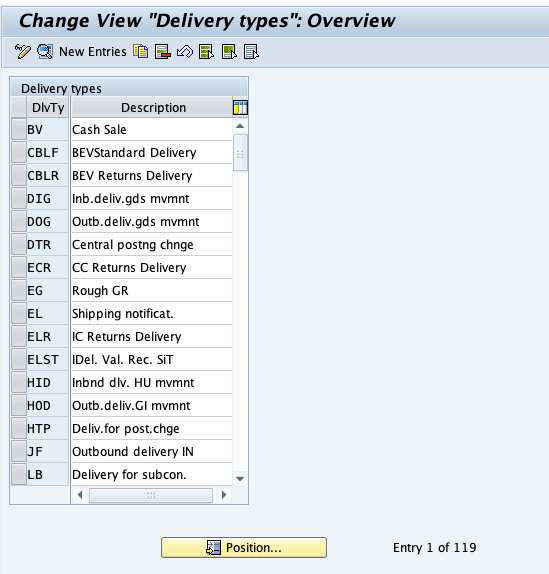 Define and Maintain Delivery Types in SAP