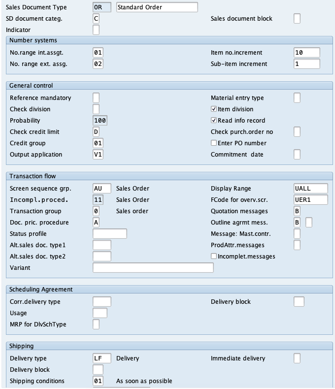 Defining Business Data in SAP Sales Documents