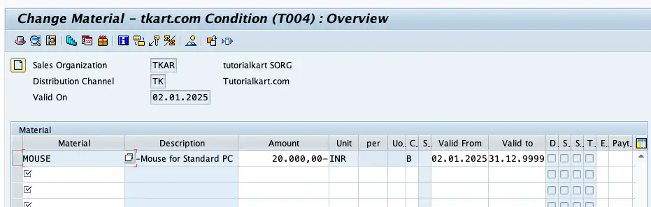 Maintain Condition Records