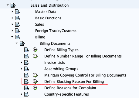 Steps to Define Billing Blocks in SAP