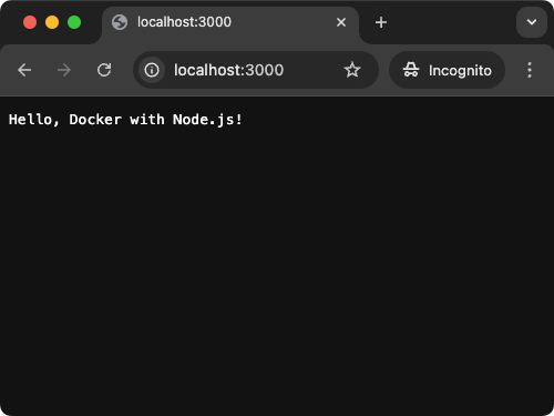 Node.js Application running in Docker