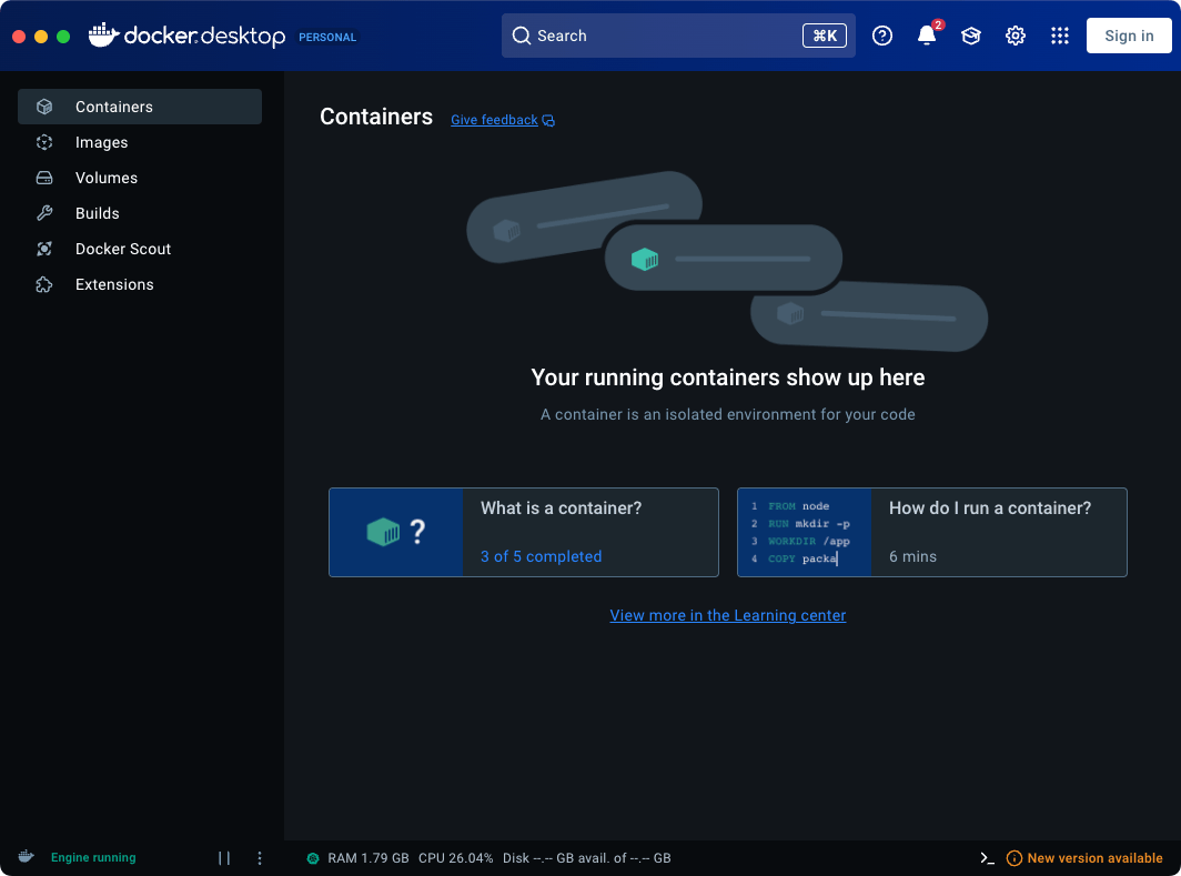 Docker with Node.js - Start Docker Desktop