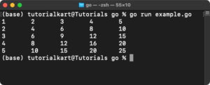 Golang – Nested For Loop – 3 Examples