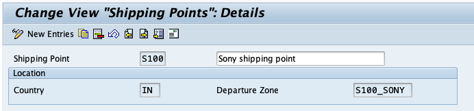 Assign Departure Zone to Shipping Point