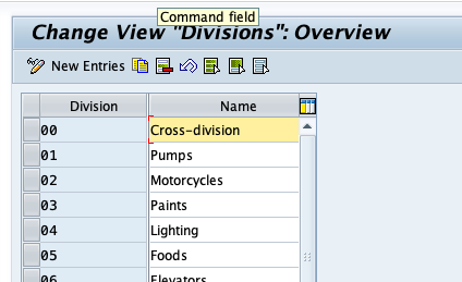 Configuration of a Division in SAP