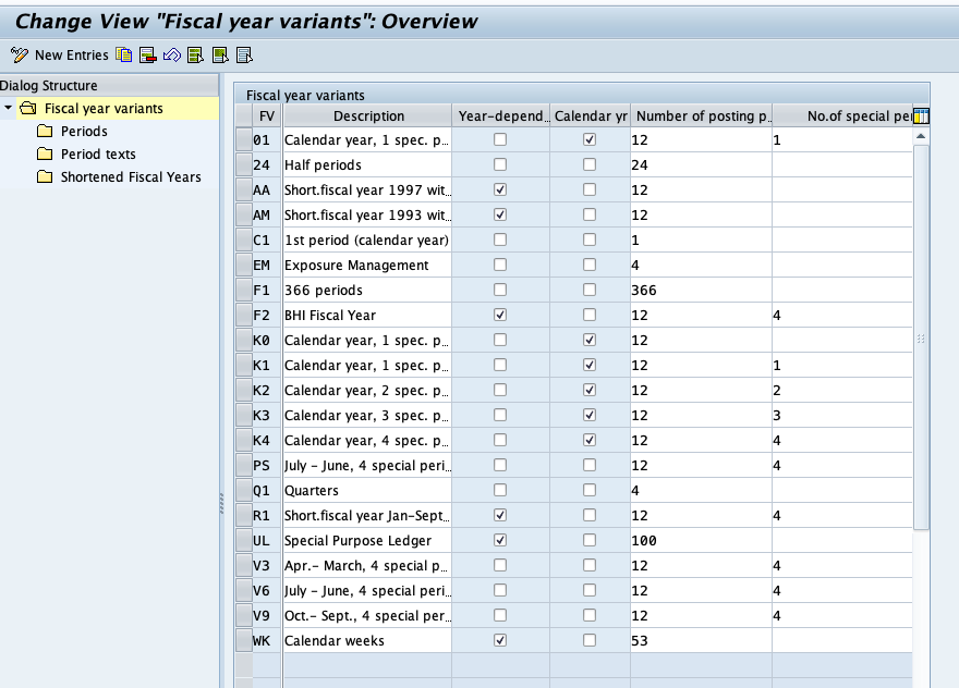 Fiscal Year Variant in SAP FI