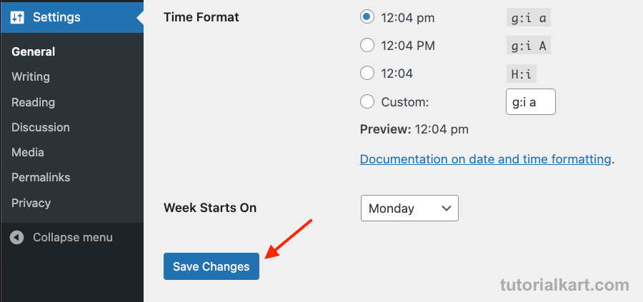 Save Your Changes in WordPress