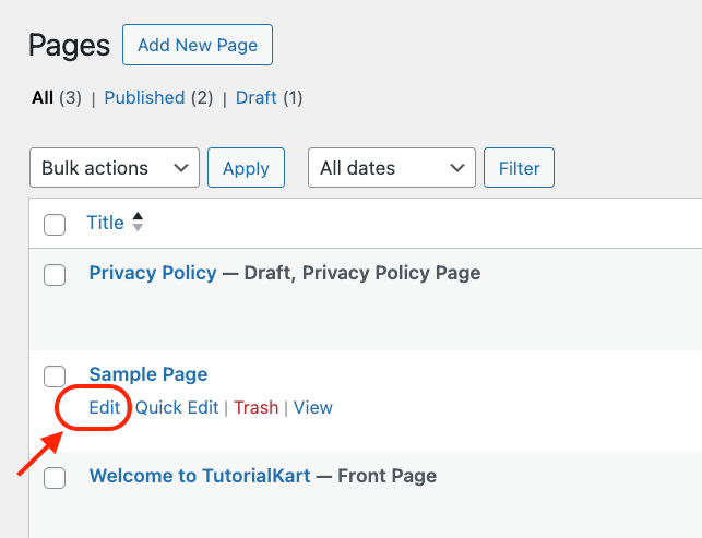 Edit Page that would like to copy