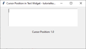 How to Get Cursor Position in Text Widget in Tkinter Python