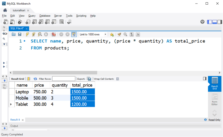 SQL Multiplication Operator