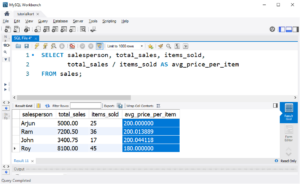 SQL Division Operator