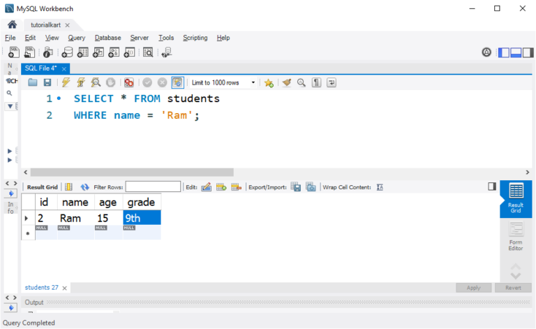 SQL Equal To (=) Operator