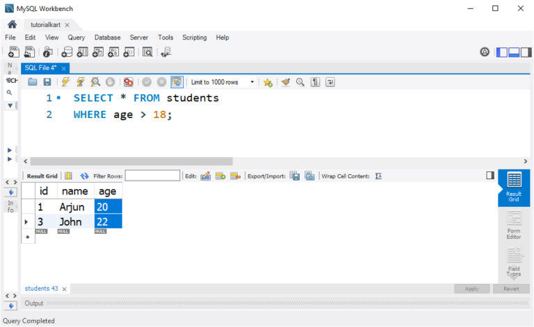 SQL Greater Than Operator