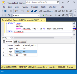 SQL ISNULL Function