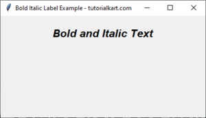How to Set Bold Text for Label in Tkinter Python