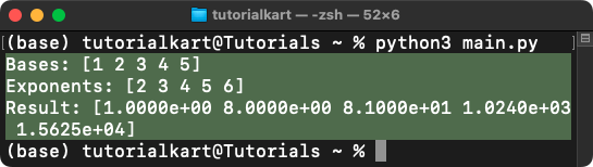 NumPy float_power()