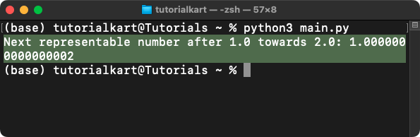 NumPy nextafter() - Next Representable Floating Point