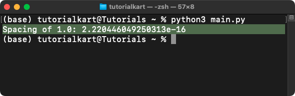 NumPy spacing() - Getting Numerical Precision