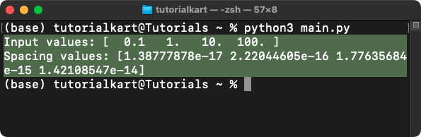NumPy spacing() - Getting Numerical Precision