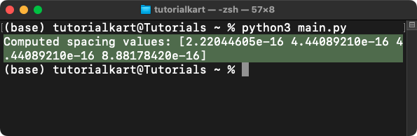 NumPy spacing() - Getting Numerical Precision