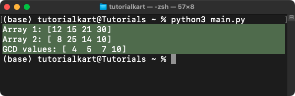 NumPy gcd() - GCD of Two Arrays Element-wise