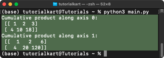 NumPy cumulative_prod() - Cumulative Product of Elements