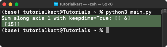 NumPy sum() - Sum of Array Elements