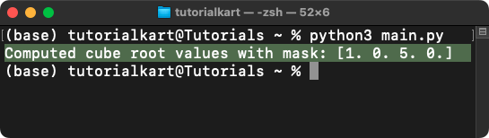 NumPy cbrt() - Cube Root or Each Element in Array