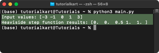 NumPy heaviside() - Heaviside Step Function Element-wise