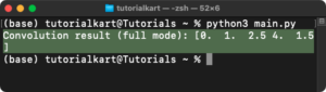 NumPy convolve() - Binary Convolution of Two 1D Arrays