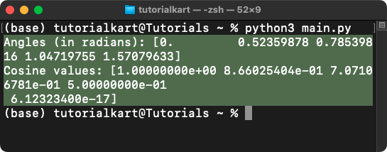 NumPy cos() - Trigonometric Cosine - Syntax, Examples
