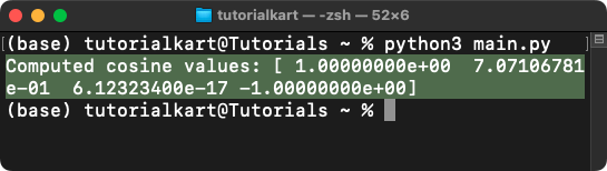 NumPy cos() - Trigonometric Cosine - Syntax, Examples