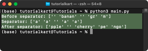 NumPy strings.rpartition()
