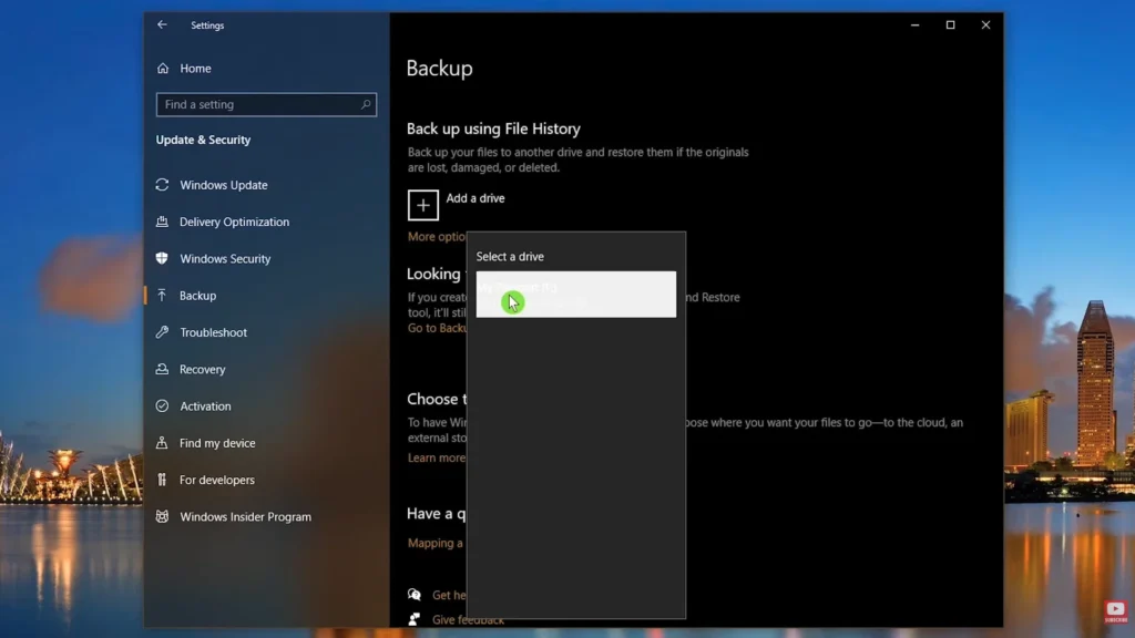 Back Up Windows 10 Files with File History - Step 6